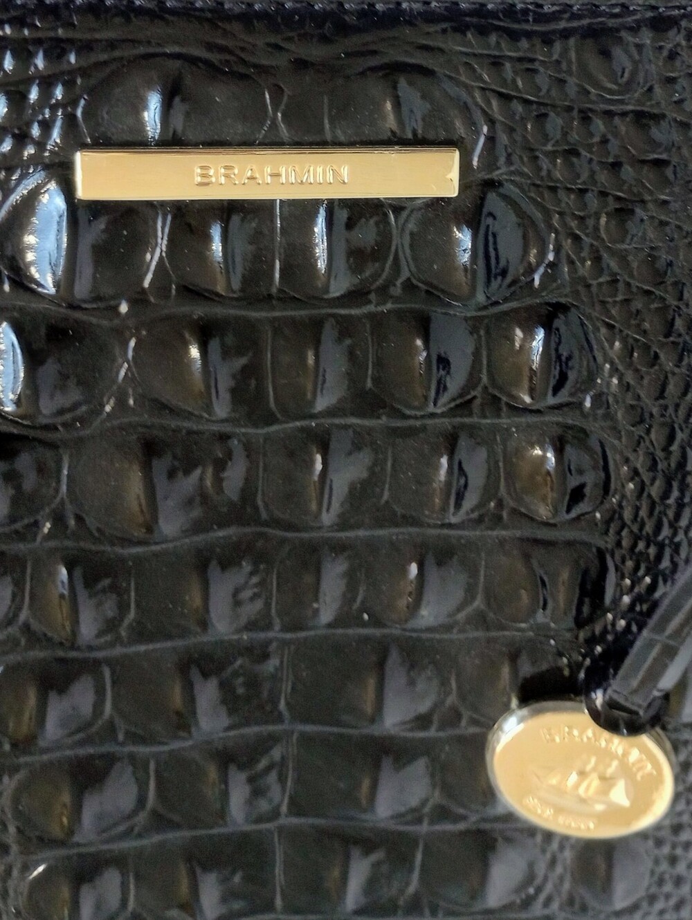 Brahmin Caroline Black Melbourne Satchel With Shoulder Strap - Picture 4 of 12